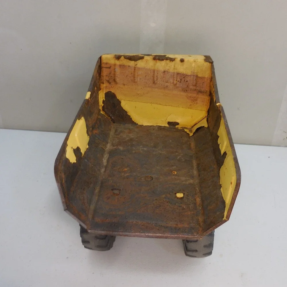 Vintage Tonka Turbo-Diesel Pressed Steel Dump Truck Yellow XMB-975 Rust Patina